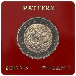 PRL, 200 złotych 1986 Sowa - Próba CuNi
