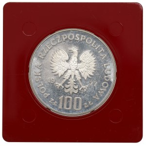 PRL, 100 złotych 1977 Ochrona środowiska - Próba brzana