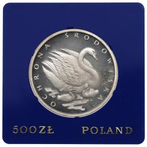 PRL, 500 złotych 1984 Ochrona środowiska - Łabędź