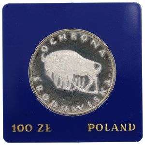People's Republic of Poland, 100 zloty 1977 Environmental Protection - Bison