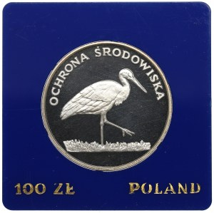 People's Republic of Poland, 100 gold 1982 Environmental Protection - Stork