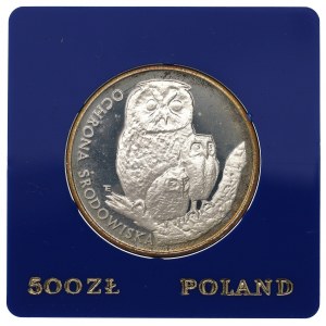 PRL, 500 złotych 1986 - Sowy