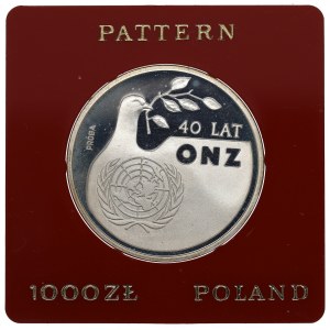 Polská lidová republika, 1 000 zlotých 1985 OSN - Zkušební stříbro