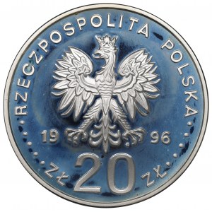 III RP, 20 złotych 1996 IV wieki stołeczności Warszawy