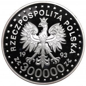 Third Republic, 300,000 zloty 1993 - 50th anniversary of the Warsaw Ghetto Uprising