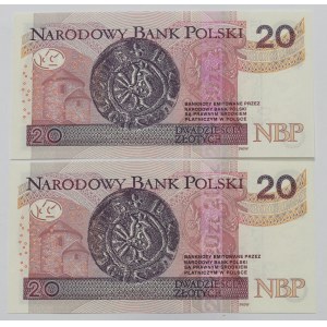 20 złotych 2016 BG - zestaw 2 egz.