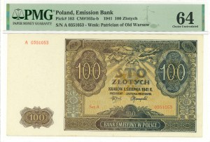 GG, 100 gold 1941 A - PMG 64