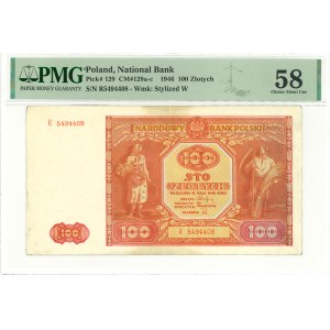 PRL, 100 złotych 1946 R duża litera - PMG 58