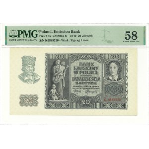 GG, 20 zloty 1940 K - PMG 64