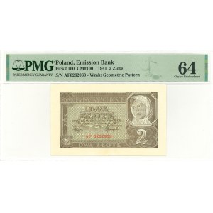 GG, 2 złote 1941 AF - PMG 64