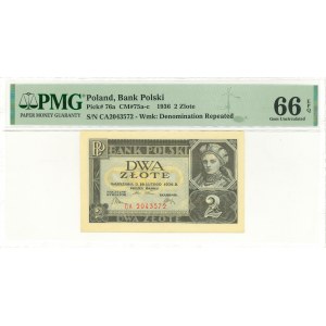 II RP, 2 zloty 1936 CA - PMG 66EPQ
