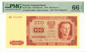 People's Republic of Poland, 100 gold 1948 KR - PMG 66 EPQ
