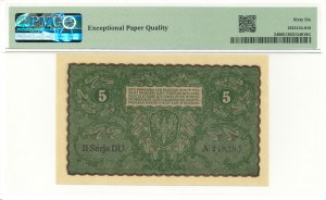 II RP, 5 Polish marks 1919 II Series DU - PMG 66 EPQ