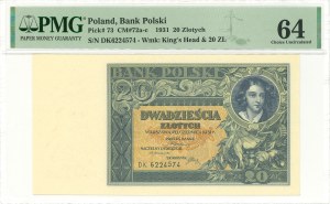II RP, 20 gold 1931 DK - PMG 64