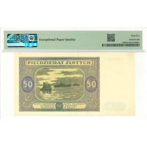 PRL, 50 zloty 1946 B - PMG 55 EPQ