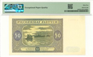 PRL, 50 zloty 1946 B - PMG 55 EPQ