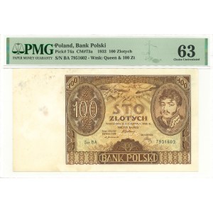 II RP, 100 zloty 1932 BA - PMG 63