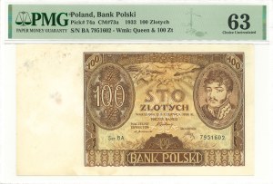 II RP, 100 gold 1932 BA - PMG 63