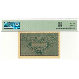 II RP, 1/2 marchio polacco 1920 PMG 58