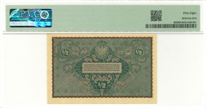 II RP, 1/2 Polish mark 1920 PMG 58