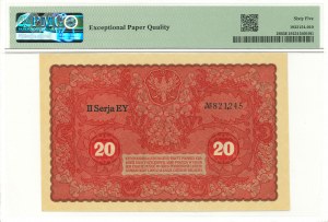 II RP, 20 Polish marks 1919 II Series EY - PMG 65 EPQ