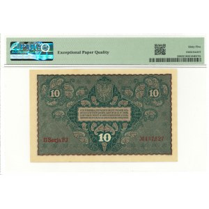 II RP, 10 marek polskich 1919 II Serja FJ - PMG 65 EPQ