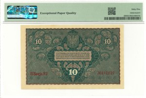 II RP, 10 Polish marks 1919 II Series FJ - PMG 65 EPQ