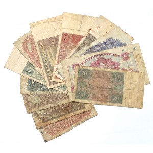 PRL, Zestaw banknotów z lat 1944-1947 (12 egz.)