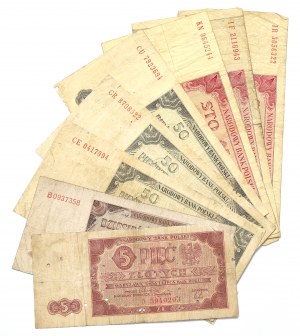 People's Republic of Poland, 1948 vintage banknote set (8 copies).