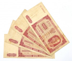 People's Republic of Poland, 100 gold 1948 - set of 4 copies.