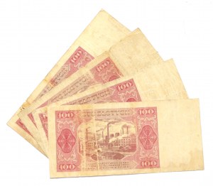People's Republic of Poland, 100 gold 1948 - set of 4 copies.