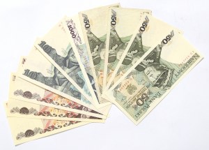 People's Republic of Poland, 1982-1988 banknote set (10 copies).