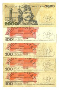 PRL, Set of banknotes from 1975-1979 - 5 copies.