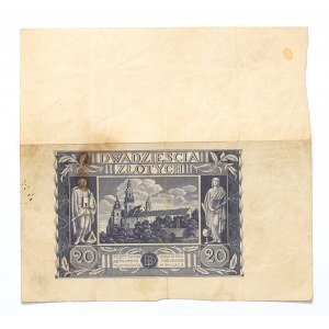 II RP, 20 złotych 1936 - nieukończony druk