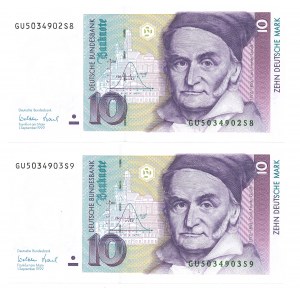 Germany, 10 marks 1999 - set of 2 copies.
