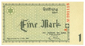 Lodz Ghetto, 1 mark 1940 Ser. A 6 digits