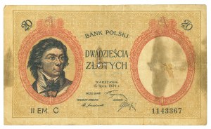 II RP, 20 zloty 1924 - II EM.C - RARE