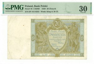 II RP, 20 gold 1929 DV. - PMG 30 - UNTOLD RARITY !