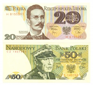PRL, 20 and 50 zloty 1982 - set of 2 copies.