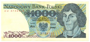 People's Republic of Poland, 1000 gold 1975 AU