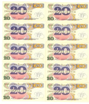 PRL, 20 zloty 1982 F - set of 10 copies.