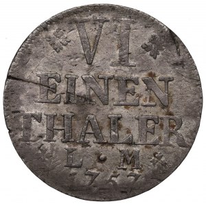 Germany, Braunschweig-Wolfenbuttel, 1/6 thaler 1757
