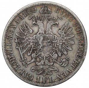 Austria, Franz Joseph I, 1 florin 1859 E