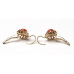 Europe, Earrings with coral - gold