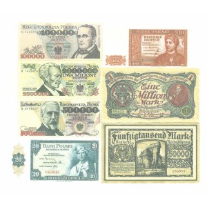 Zestaw kopii banknotów - 7 egz.