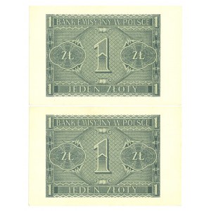 GG, 1 złoty 1941 BB - Zestaw 2 egz. z paczki bankowej