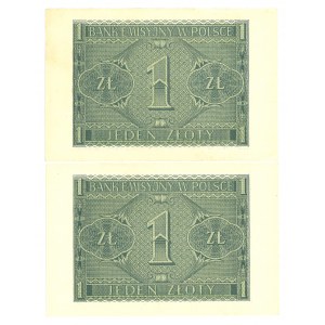 GG, 1 zloty 1941 BD - Set of 2 copies from the bank package.