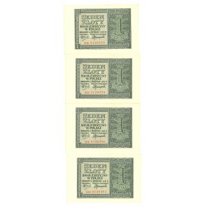 GG, 1 złoty 1941 BB - Zestaw 4 egz. z paczki bankowej