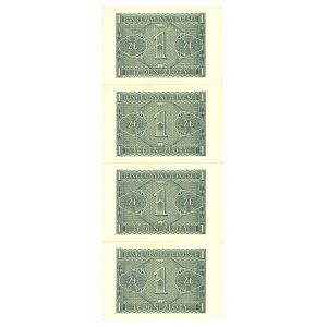 GG, 1 złoty 1941 BB - Zestaw 4 egz. z paczki bankowej