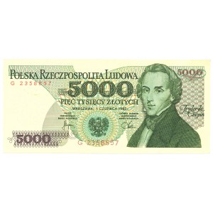 People's Republic of Poland, 5000 gold 1982 A and G - set of 2 copies.